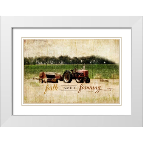 Faith Family Farming White Modern Wood Framed Art Print with Double Matting by Pugh, Jennifer