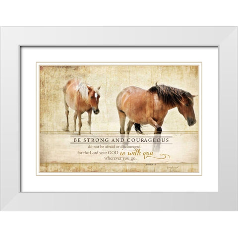 Be Strong White Modern Wood Framed Art Print with Double Matting by Pugh, Jennifer