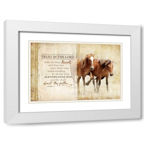 Trust in the Lord White Modern Wood Framed Art Print with Double Matting by Pugh, Jennifer