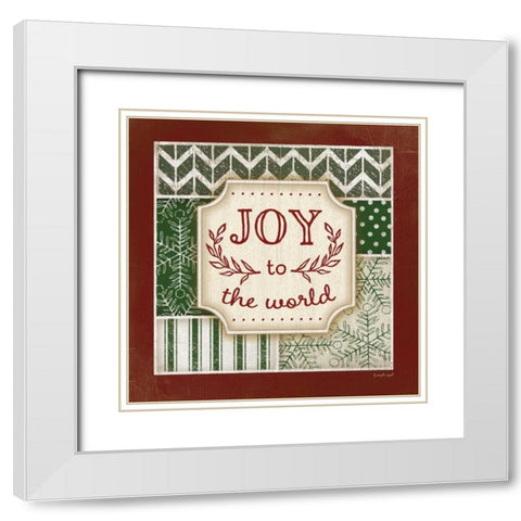 Joy to the World White Modern Wood Framed Art Print with Double Matting by Pugh, Jennifer