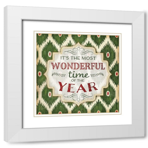 Its the Most Wonderful Time White Modern Wood Framed Art Print with Double Matting by Pugh, Jennifer