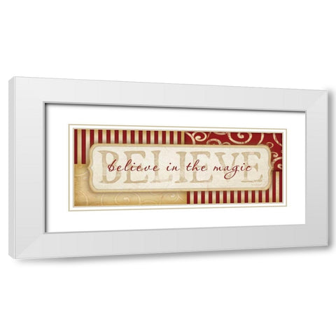 Believe in the Magic White Modern Wood Framed Art Print with Double Matting by Pugh, Jennifer