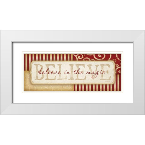 Believe in the Magic White Modern Wood Framed Art Print with Double Matting by Pugh, Jennifer