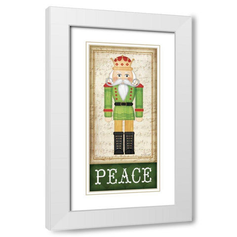 Nutcracker Peace White Modern Wood Framed Art Print with Double Matting by Pugh, Jennifer