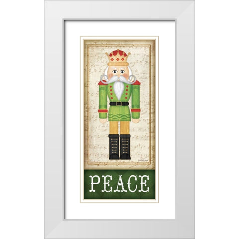 Nutcracker Peace White Modern Wood Framed Art Print with Double Matting by Pugh, Jennifer