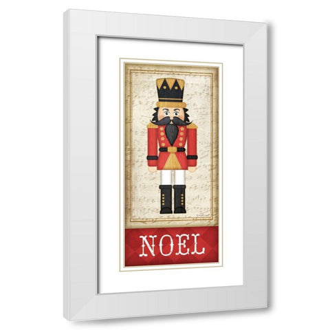 Nutcracker Noel White Modern Wood Framed Art Print with Double Matting by Pugh, Jennifer