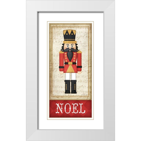 Nutcracker Noel White Modern Wood Framed Art Print with Double Matting by Pugh, Jennifer