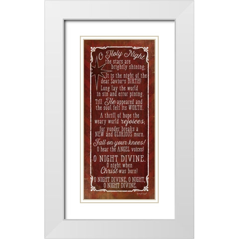 O Holy Night White Modern Wood Framed Art Print with Double Matting by Pugh, Jennifer