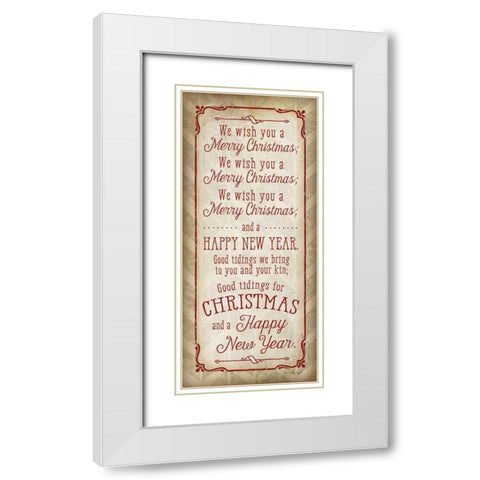 We Wish You a Merry Christmas White Modern Wood Framed Art Print with Double Matting by Pugh, Jennifer