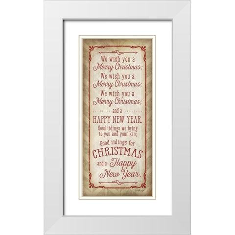 We Wish You a Merry Christmas White Modern Wood Framed Art Print with Double Matting by Pugh, Jennifer