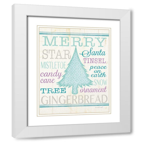 Christmas Tree White Modern Wood Framed Art Print with Double Matting by Pugh, Jennifer