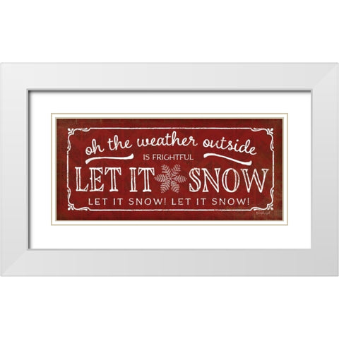 Let It Snow White Modern Wood Framed Art Print with Double Matting by Pugh, Jennifer