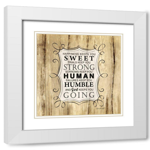 God Keeps You Going White Modern Wood Framed Art Print with Double Matting by Pugh, Jennifer