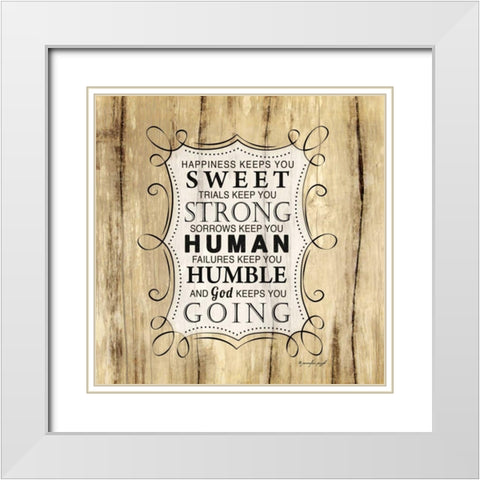 God Keeps You Going White Modern Wood Framed Art Print with Double Matting by Pugh, Jennifer