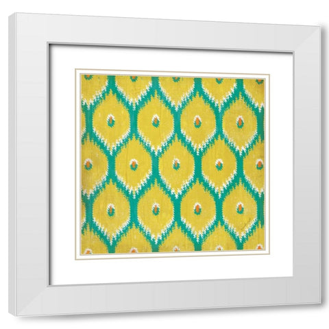 Boho Ikat I White Modern Wood Framed Art Print with Double Matting by Pugh, Jennifer