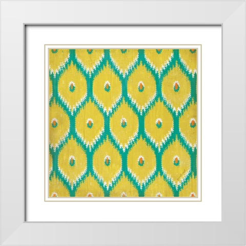 Boho Ikat I White Modern Wood Framed Art Print with Double Matting by Pugh, Jennifer