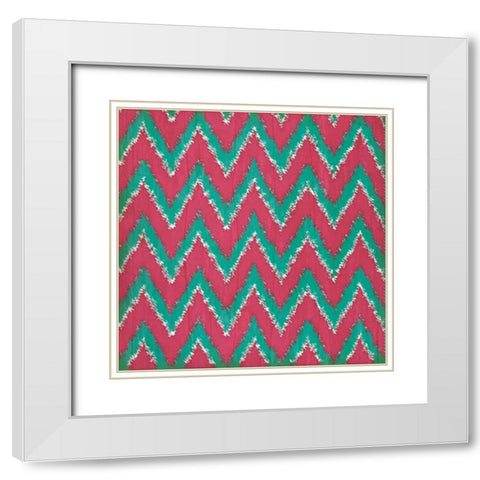 Boho Ikat II White Modern Wood Framed Art Print with Double Matting by Pugh, Jennifer