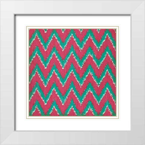 Boho Ikat II White Modern Wood Framed Art Print with Double Matting by Pugh, Jennifer