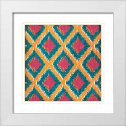 Boho Ikat IV White Modern Wood Framed Art Print with Double Matting by Pugh, Jennifer