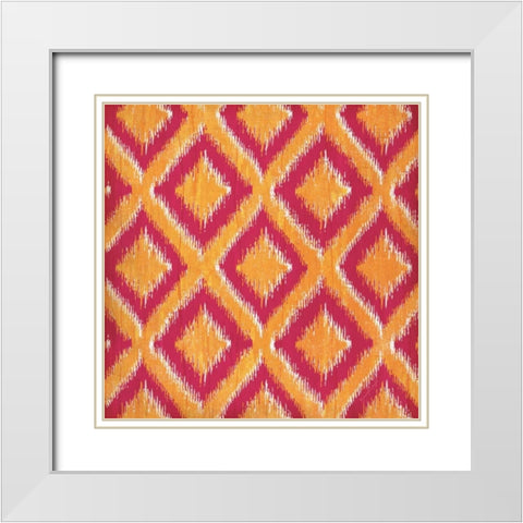 Summer iKat IV White Modern Wood Framed Art Print with Double Matting by Pugh, Jennifer