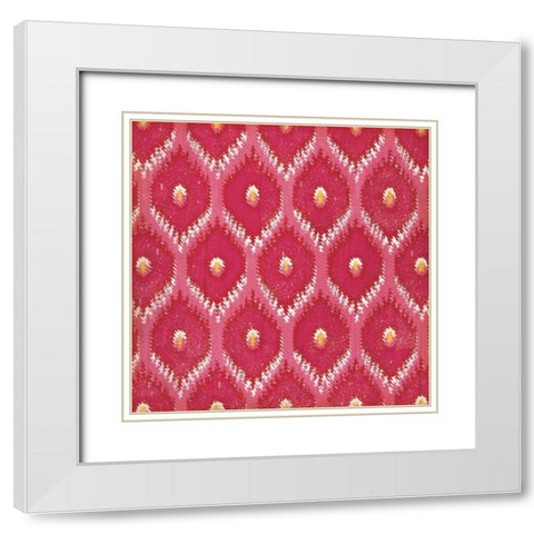 Summer iKat III White Modern Wood Framed Art Print with Double Matting by Pugh, Jennifer