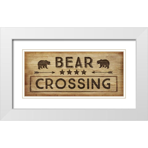 Bear Crossing White Modern Wood Framed Art Print with Double Matting by Pugh, Jennifer