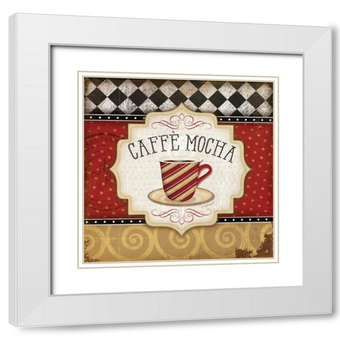 Red and Black Classic Coffee III White Modern Wood Framed Art Print with Double Matting by Pugh, Jennifer