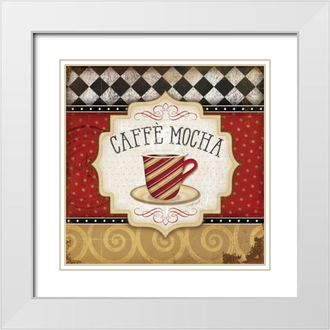 Red and Black Classic Coffee III White Modern Wood Framed Art Print with Double Matting by Pugh, Jennifer