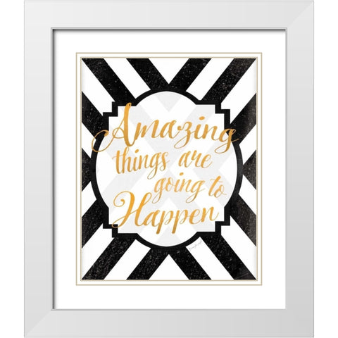 Amazing Things White Modern Wood Framed Art Print with Double Matting by Pugh, Jennifer