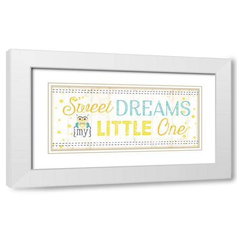 Sweet Dreams My Little One White Modern Wood Framed Art Print with Double Matting by Pugh, Jennifer