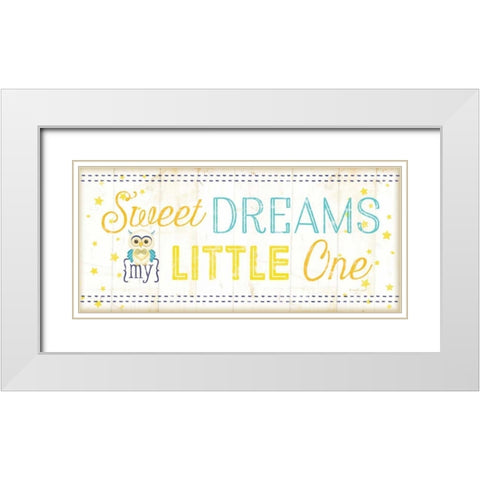 Sweet Dreams My Little One White Modern Wood Framed Art Print with Double Matting by Pugh, Jennifer