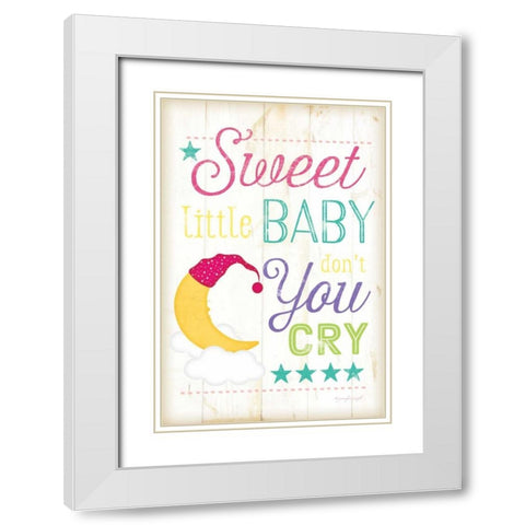 Sweet Little Baby White Modern Wood Framed Art Print with Double Matting by Pugh, Jennifer