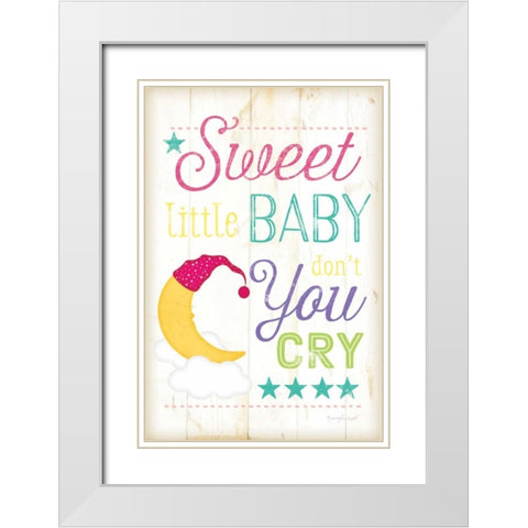 Sweet Little Baby White Modern Wood Framed Art Print with Double Matting by Pugh, Jennifer