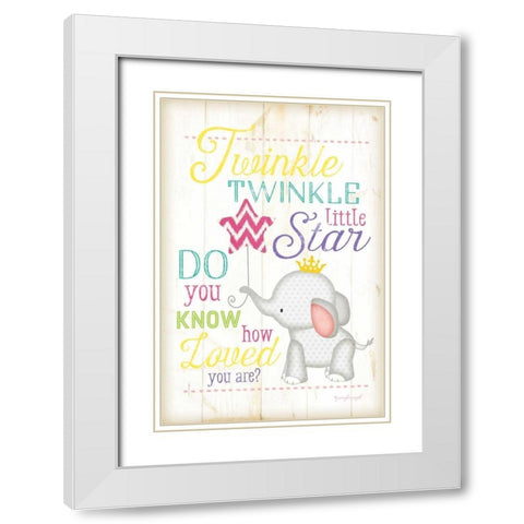 Twinkle Twinkle White Modern Wood Framed Art Print with Double Matting by Pugh, Jennifer