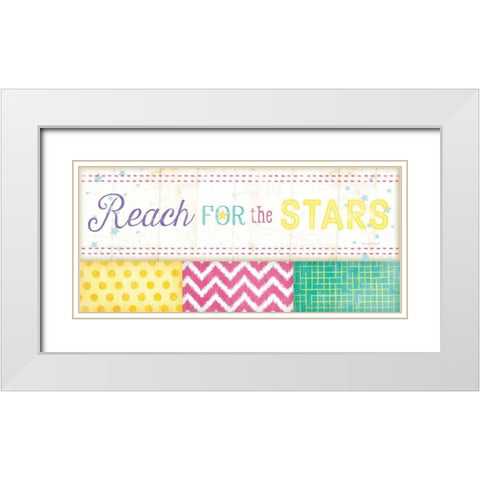 Reach for the Stars White Modern Wood Framed Art Print with Double Matting by Pugh, Jennifer