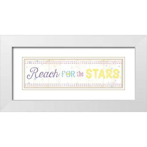 Reach for the Stars White Modern Wood Framed Art Print with Double Matting by Pugh, Jennifer