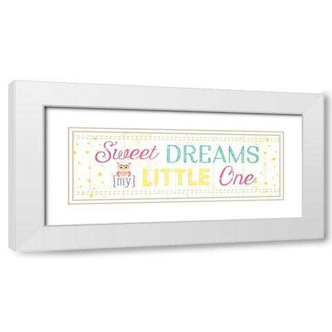 Sweet Dreams My Little One White Modern Wood Framed Art Print with Double Matting by Pugh, Jennifer