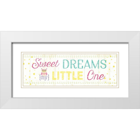 Sweet Dreams My Little One White Modern Wood Framed Art Print with Double Matting by Pugh, Jennifer