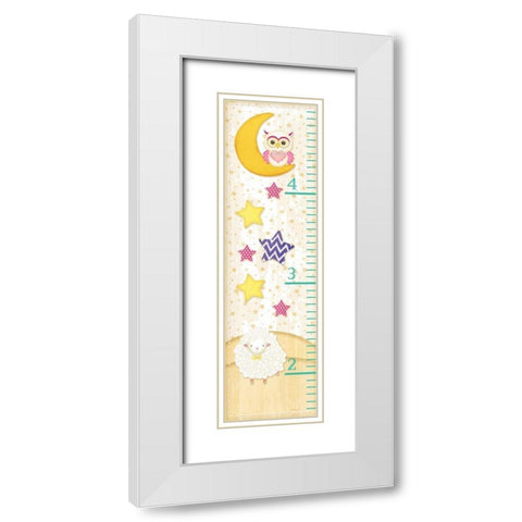 Bedtime Baby Growth Chart White Modern Wood Framed Art Print with Double Matting by Pugh, Jennifer
