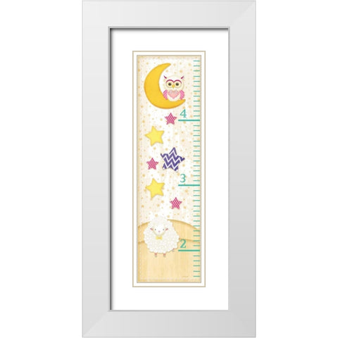 Bedtime Baby Growth Chart White Modern Wood Framed Art Print with Double Matting by Pugh, Jennifer