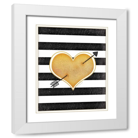 Arrow White Modern Wood Framed Art Print with Double Matting by Pugh, Jennifer