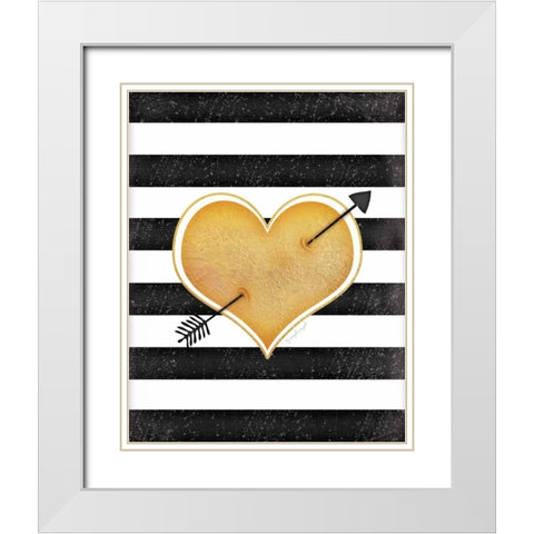 Arrow White Modern Wood Framed Art Print with Double Matting by Pugh, Jennifer