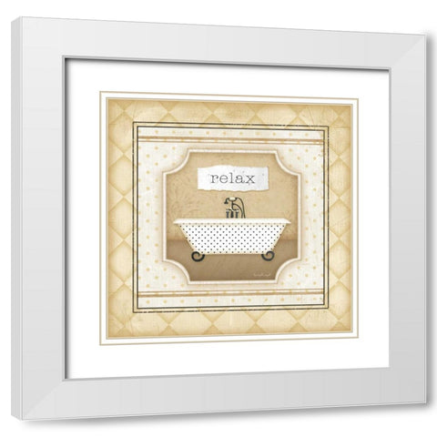 Tub - Relax White Modern Wood Framed Art Print with Double Matting by Pugh, Jennifer