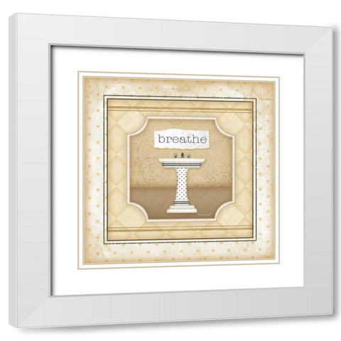 Sink - Breathe White Modern Wood Framed Art Print with Double Matting by Pugh, Jennifer