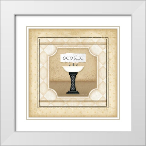 Sink - Soothe White Modern Wood Framed Art Print with Double Matting by Pugh, Jennifer