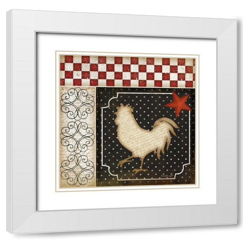 Rooster Country IV White Modern Wood Framed Art Print with Double Matting by Pugh, Jennifer