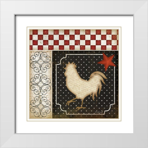 Rooster Country IV White Modern Wood Framed Art Print with Double Matting by Pugh, Jennifer