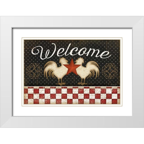 Welcome White Modern Wood Framed Art Print with Double Matting by Pugh, Jennifer