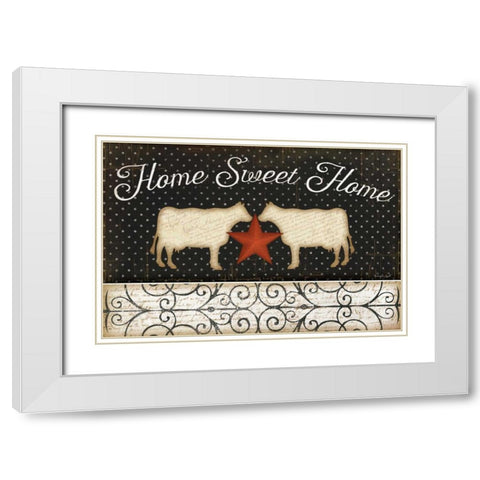 Country Kitchen - Home Sweet Home White Modern Wood Framed Art Print with Double Matting by Pugh, Jennifer