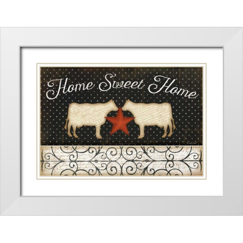 Country Kitchen - Home Sweet Home White Modern Wood Framed Art Print with Double Matting by Pugh, Jennifer